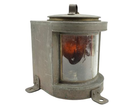 A late 19th / early 20th Century Eli Griffiths &amp; Sons Ltd copper ships oil lamp converted to electricity, numbered 2682, 