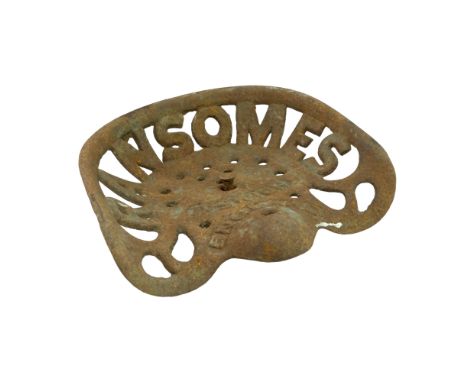 A vintage cast iron Ransomes tractor seat