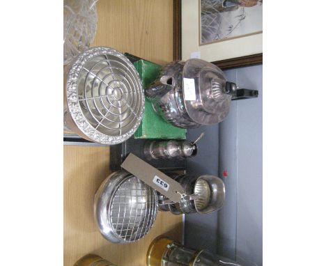 COLLECTED OF PLATED WARE TO INCLUDE A TEA SERVICE ETC