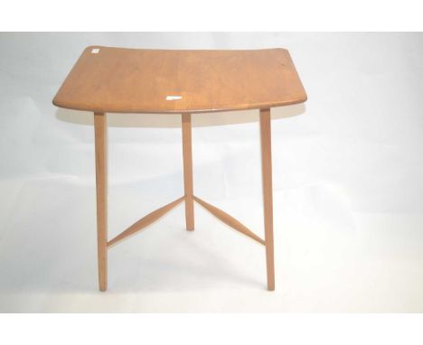 A vintage Ercol light elm curved side table which can also be used for an extension on Ercol dining tables, 68cm wide