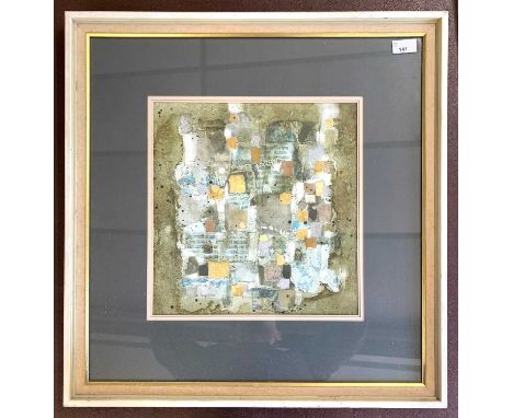 David Hazelwood (British,1932-1994), mixed media collage, signed, 33x32.5cm, framed and glazed