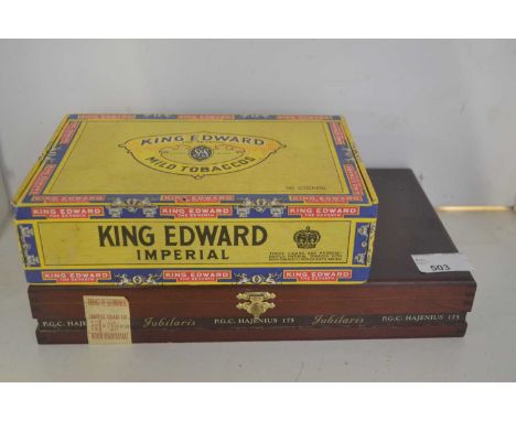 A case of King Edward Imperial Mild Tobacco cigars, seal has been broken but box appears largely full together with a further