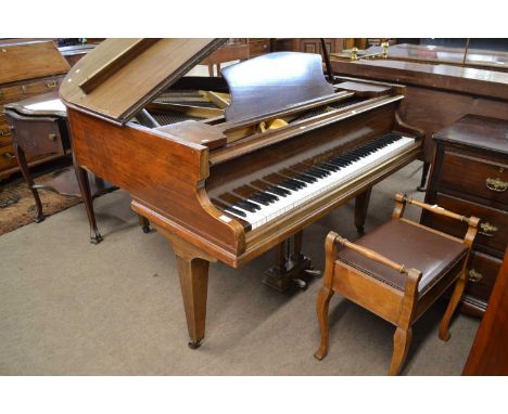 An early 20th Century baby grand piano by Hoffmann together with an accompanying stool (2)Ivory certificate number 3NHSH3AR