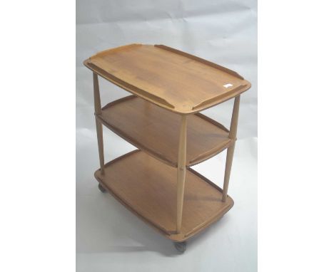 An Ercol light elm three tier tea trolley, 72cm wide
