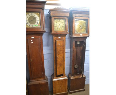 18th Century and later long case clock, the square brass dial signed Geo Washbourn Glo (likely Gloucester / Gloucestershire )