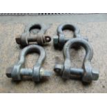 4 x Recovery Bow Shackles WLL 25T