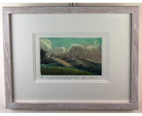 Piers Browne, The Long Mynd, signed and inscribed, numbered 45/100, etching, 12.5 x 19.5cm (PL), 33 x 42.5cm framed Etching f
