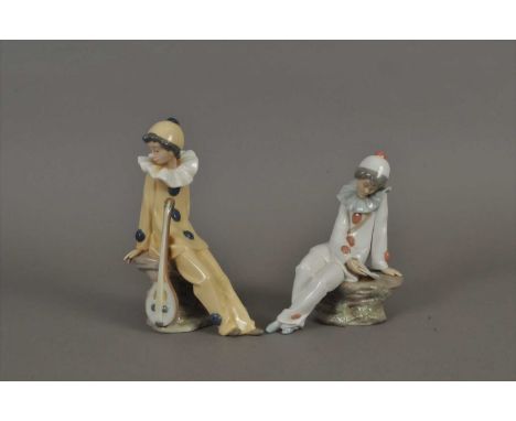 Two Spanish Nao porcelain figures of clowns or ‘Pierrot’ circa early 1990s the first modelled as a young boy in clown costume