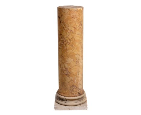 A scagliola and plaster mounted columnar pedestal, first half 19th century   A scagliola and plaster mounted columnar pedesta