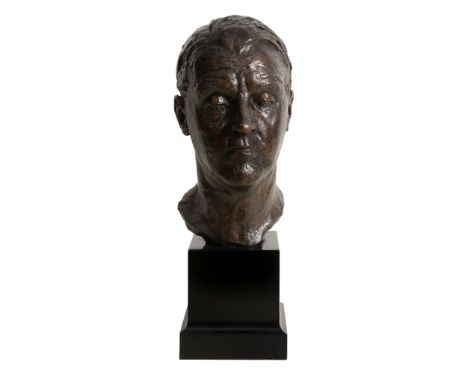 Clare Sheridan , a bronze bust of a man, brown patination Clare Sheridan (British, 1885-1970), a bronze bust of a man, brown 