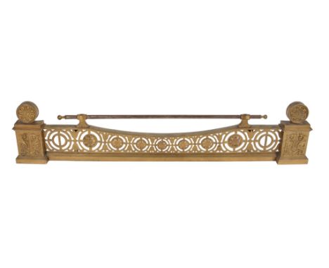 An Empire gilt bronze and iron mounted adjustable fender, early 19th century   An Empire gilt bronze and iron mounted adjusta