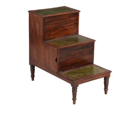 A Regency mahogany step commode , circa 1815, converted to cupboard, 68cm high   A Regency mahogany step commode  , circa 181