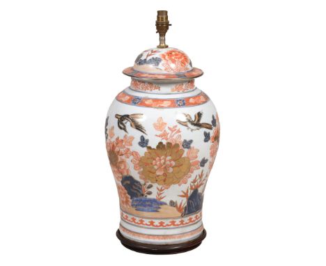 A porcelain table lamp, 19th century and later, decorated in the Imari style   A porcelain table lamp,   19th century and lat