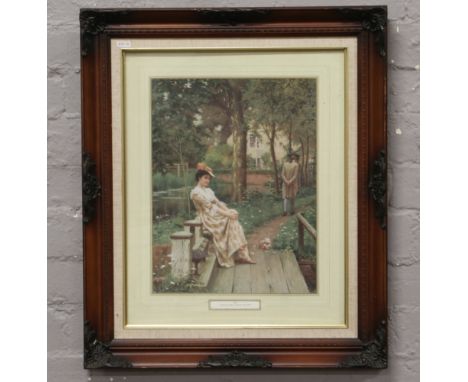 Edmund Blair Leighton (1853-1922) large framed print titled OFF, 65cm x 55cm. 