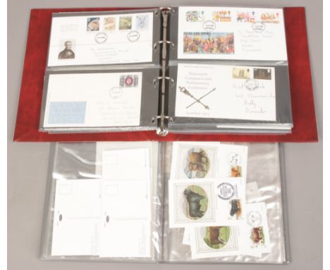 An album of first day covers, Heraldry, European Parliament, Chipperfields, Concord 1976 Olympische, along with an album of B