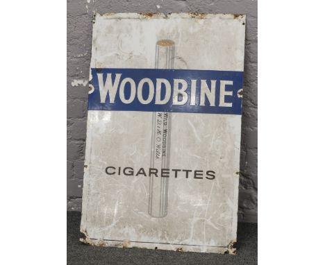 An enamel Wills Woodbine cigarettes advertising sign, 91.5 x 61cm. 