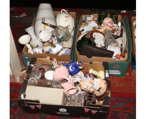 Three boxes of miscellaneous, ceramics and glassware to include Poole, Ringtons, Leonardo. 