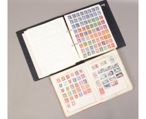 The Triumph stamp album well filled and an album of foreign and commonwealth stamps. 