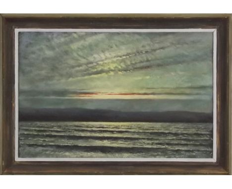 FRANCIS H.N. SMITH.
Seascape. Oil on board. Unsigned. 39 x 60cm.
Note: Dr. Francis Smith was a GP in Perranporth from circa 1