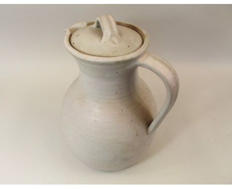 PORTHLEVEN POTTERY.
A Graham Fern, Porthleven Pottery large, one gallon lidded pitcher. Height 39cm. Signed & dated 1998.
Sol
