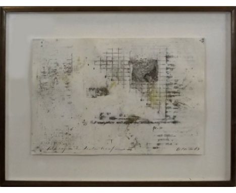 VALENTIN OMAN.
'Parmtue No.8 Dieter-Kaufman. Abstract composition. Mixed media on paper.
Signed, titled & dated '89. 29 x 43c