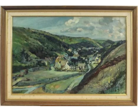 PETER R. LOCKWOOD.
Boscastle. Oil on board. Signed. Artist's number to the reverse. 40 x 59cm.