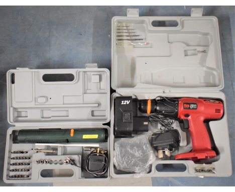 A Rechargeable Screwdriver and a Power Devil Cordless Hammer Drill 
