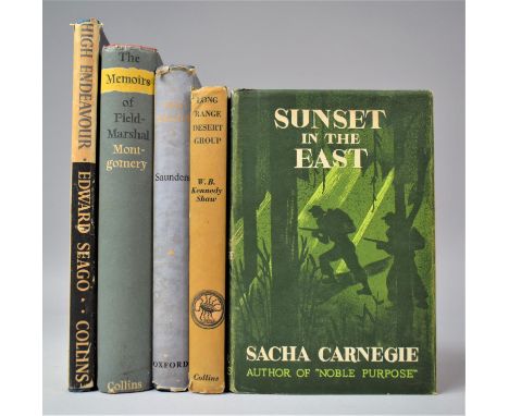 A Collection of Vintage Published Books on a Topic of Military and Warfare to Include 1945 Edition of Long Range Desert Group