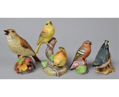 A Royal Worcester Yellow Hammer Group, Thrush, Nuthatch and Chaffinch 