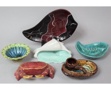 A Collection of Various Mid to Late 20th Century Glazed Ceramics to comprise Poole Conch Shell, Porthmaddock Drip Glazed Shap