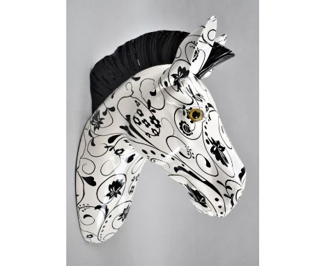 A Wall Hanging Ceramic Study of a Zebra Head, 44cm high 