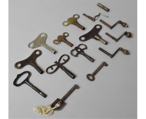 A Collection of Various Vintage Clock Keys 
