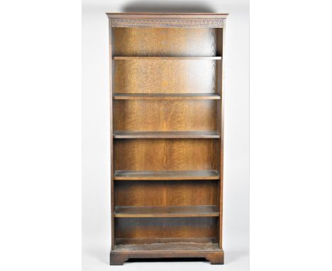 A Modern Oak Six Shelf Open Bookcase, 82cm Wide and 183cm high 