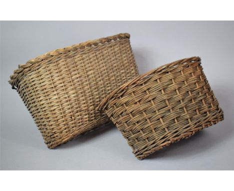 Two Vintage Wicker Bicycle Paniers 