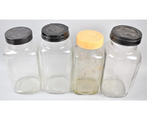A Collection of Four Vintage Glass Sweet Jars to include Holland Toffee, Pascall Etc 