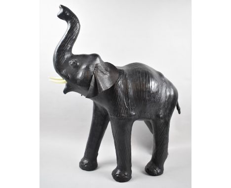 A Composition Study of a Large Elephant with Trunk in Salute, 53cm Long 