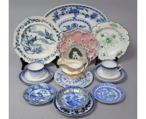 A Collection of Various 19th Century and 20th Century Ceramics to comprise Blue and White Spode Copelands China Trios, Two Bl