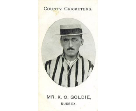 TADDY, County Cricketers, Mr. K O Goldie (Sussex), Imperial back, VG