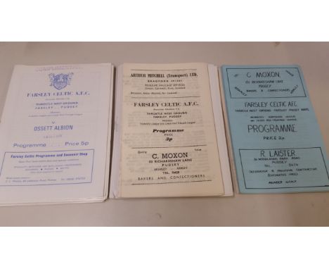 FOOTBALL, Farsley Celtic home programmes, 1970s, inc. 1973/4 (9), 1975/6 (12), 1976/7 (6), 1977/8 (13), 1978/9 (17) etc., VG 