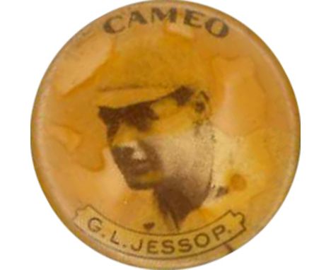 A.T.C., Cricketers, Jessop, celluloid button (21mm dia.), Cameo paper insert, slight staining, G
