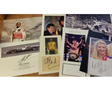 MIXED SPORT, signed photos, inc. Surtees, Hamilton (both motor racing), Bolt (athletics), Laker (cricket), The Undertaker (wr