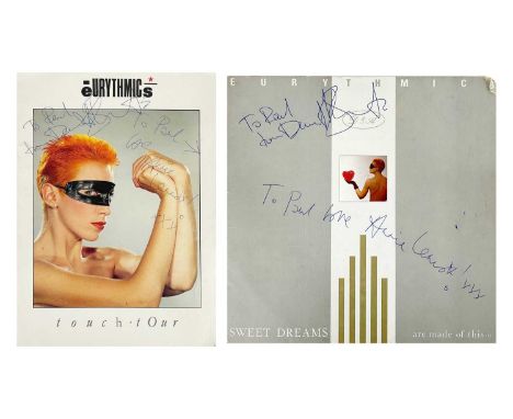(Signed) Eurythmics 12" album and Tour Programme. LP and tour programme, both signed by Annie Lennox and Dave Stewart.
'Sweet
