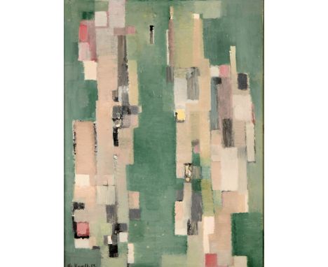 Norwegian, 1909-1987Untitled (Green Composition), 1959Signed and dated G. Kongelf 59 (ll); inscribed Green Comp. on the rever