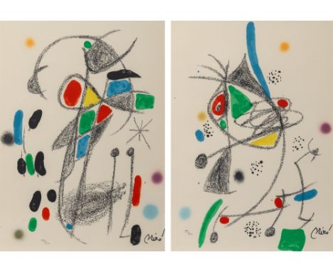 MARAVILLAS CON VARIACIONES ACRÓSTICAS EN EL JARDÍN DE MIRÓ (SEE CRAMER BOOKS 211)Two color lithographs, 1975, on Guarro paper