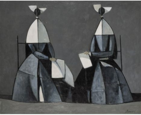 Italian, 1914-1961Due Suore (Two Nuns), circa 1958Signed Barnabè (lr)Oil on canvas32 x 39 1/4 inches (81.3 x 99.7 cm)Provenan