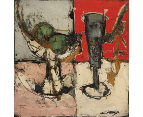 French, 1913-1999Nature Morte avec Rouge et BlancSigned C. Venard (lr)Oil on canvas23 1/2 x 23 1/2 inches (59.7 x 59.7 cm)Pro