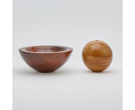 2008Signed, titled and numbered 327-021. Height 3 1/2 inches, diameter 8 7/8 inches; Together with a Philip Moulthrop Turned 