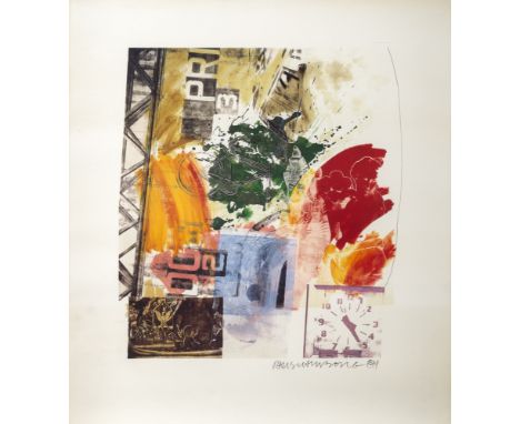 UNTITLED (ROCI ANNOUNCEMENT)Color offset lithograph, 1984, on wove paper, signed and dated in pencil, from the edition of 300