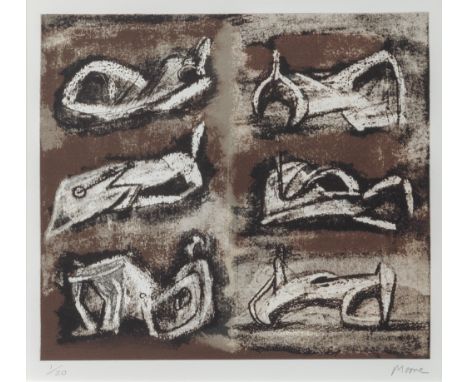 SIX RECLINING FIGURES (CRAMER 617)Color lithograph, 1981, on T.H. Saunders paper, signed and numbered 1/20 in pencil, publish