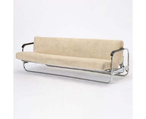 Possibly for Heteka Oy, 1930s/1940s Height of back 25 inches, height of seat 15 inches, length 6 feet 8 inches, depth as sofa